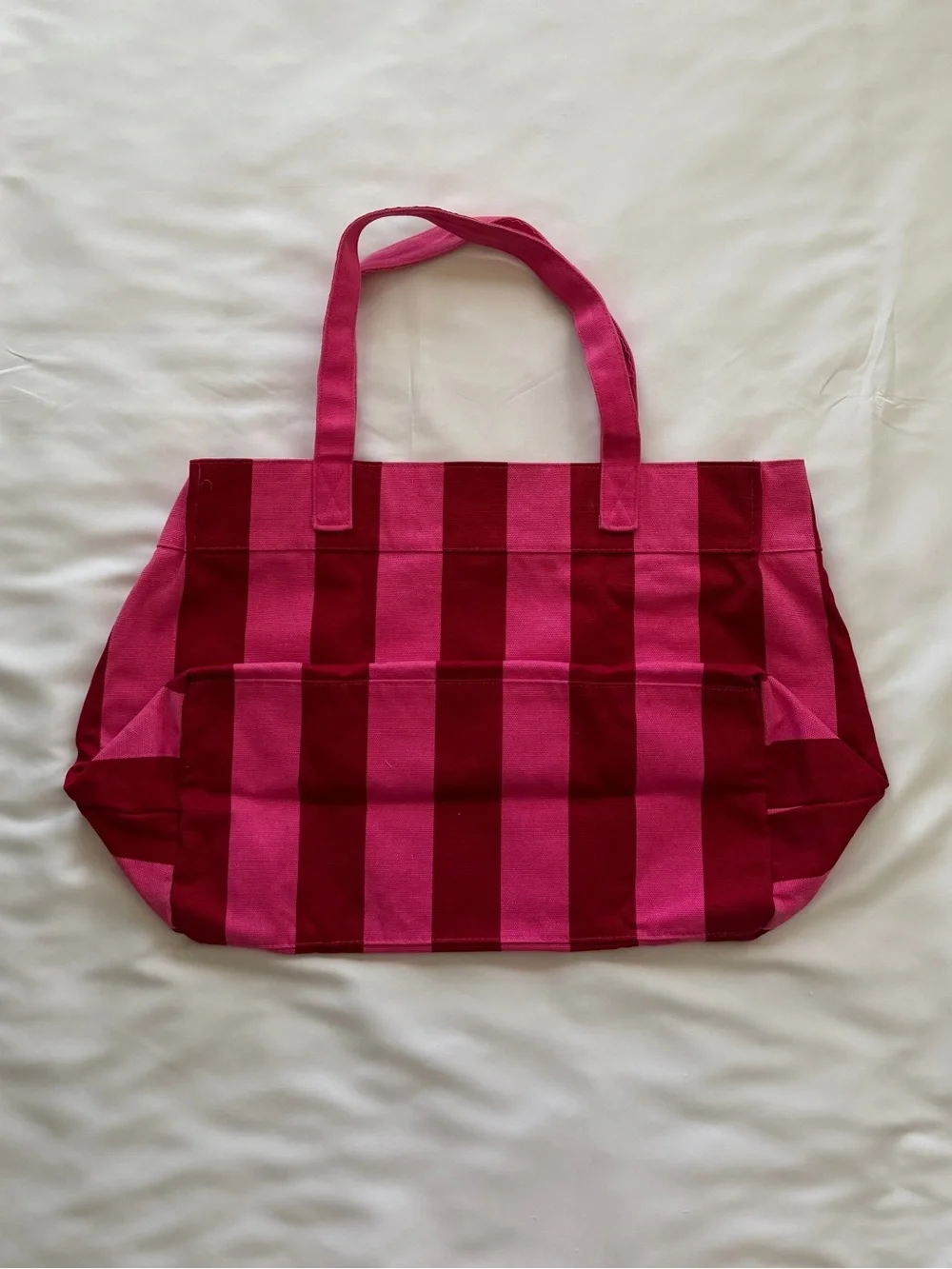 Victoria's Secret Pink Striped Canvas Tote